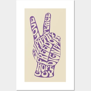 Peace and love hand sign Posters and Art